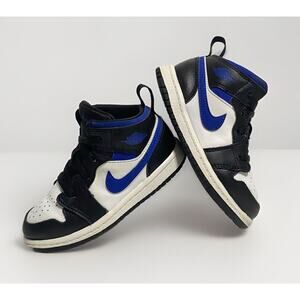 Jordan 1 Mid Unisex Baby Shoes Size 9C Boy Girl Blue Black